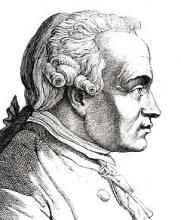 Tegning af den tyske moralfilosof Immanuel Kant (1724-1804).